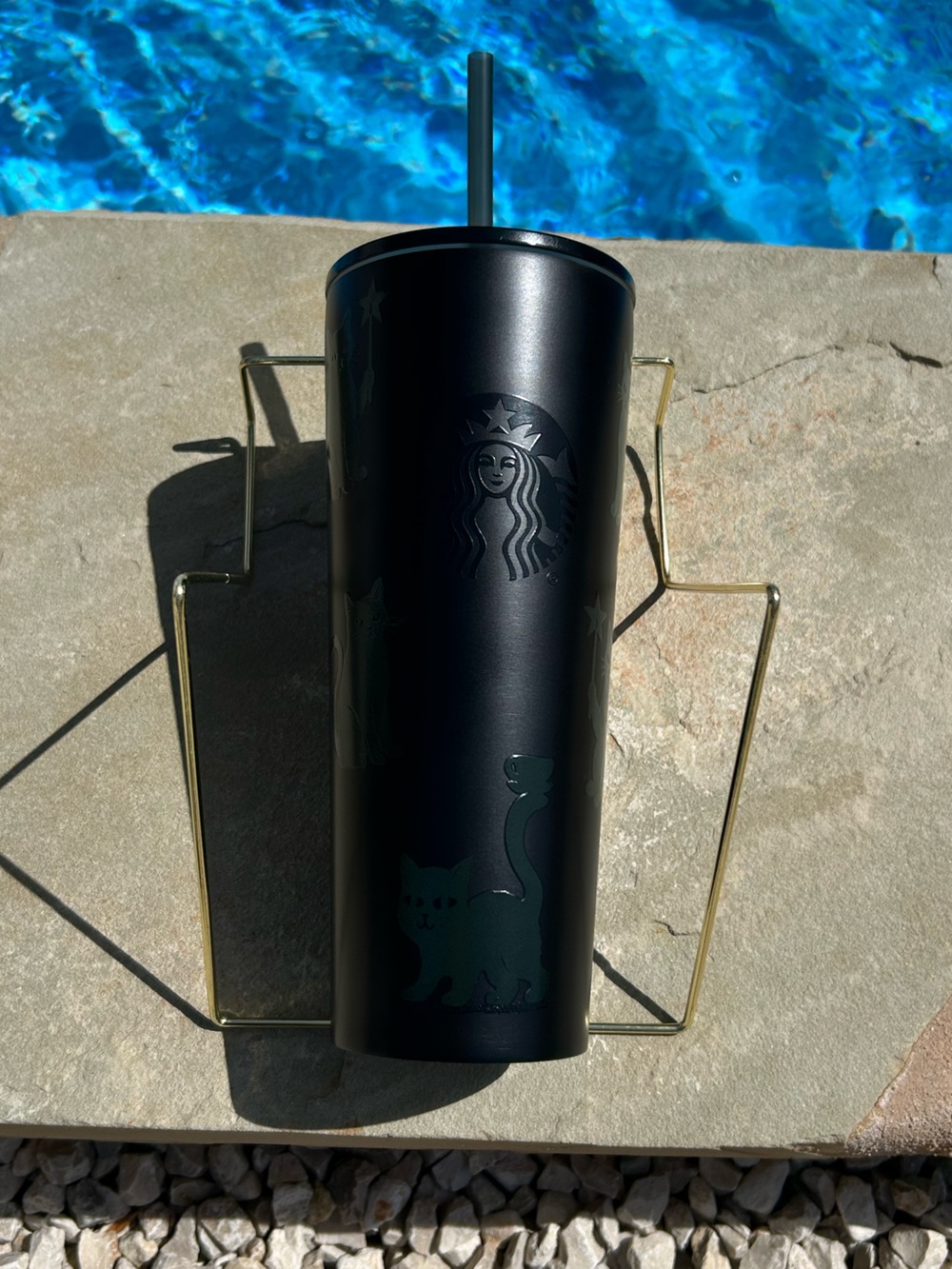 Starbucks Black Stainless Steel Tumbler with Straw